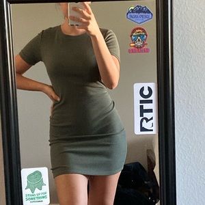 Fitted army green dress